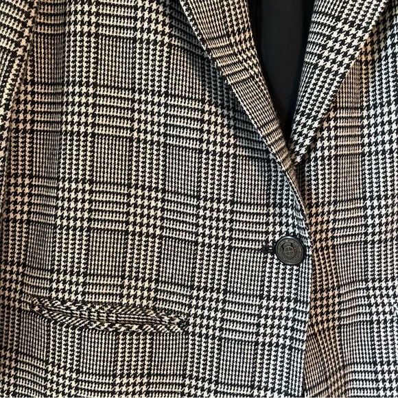 Vintage blazer jacket wool blend oversize style tartan plaid - Picture 2 of 5